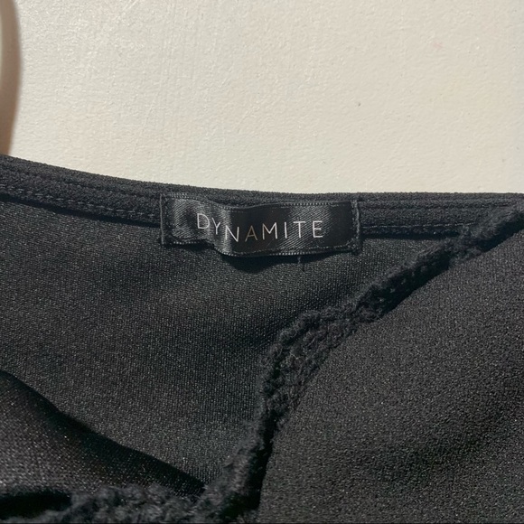 3/$30 Dynamite Crochet Crop Top Jet Black Bralette - Picture 11 of 15